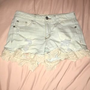 Altar’d State Lace and Denim Shorts